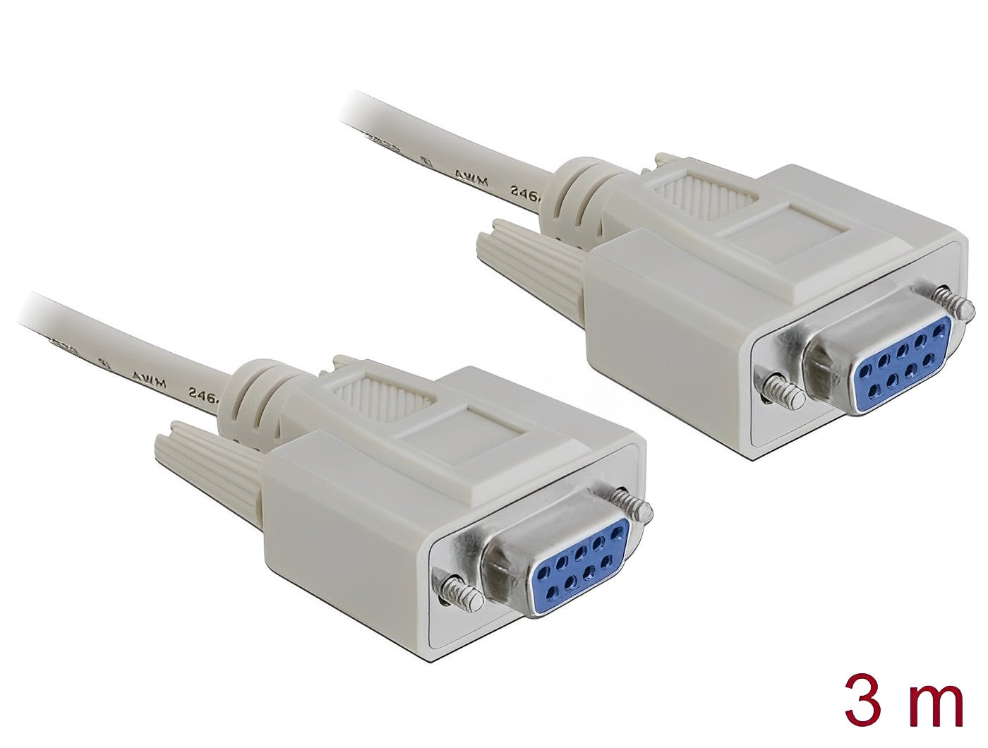 כבל סריאלי מוצלב Serial D-Sub RS-232 Null modem נ/נ - delock.israel