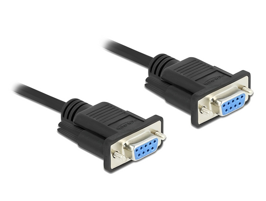 כבל סריאלי מוצלב Serial D-Sub RS-232 Null modem עם מחברים קומפקטיים נ/נ - delock.israel