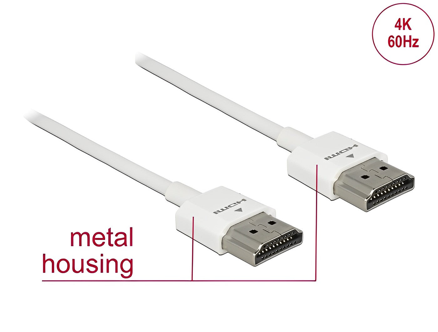 Delock Cable High Speed HDMI with Ethernet - HDMI-A male > HDMI-A male 3D 4K Slim High Quality - delock.israel