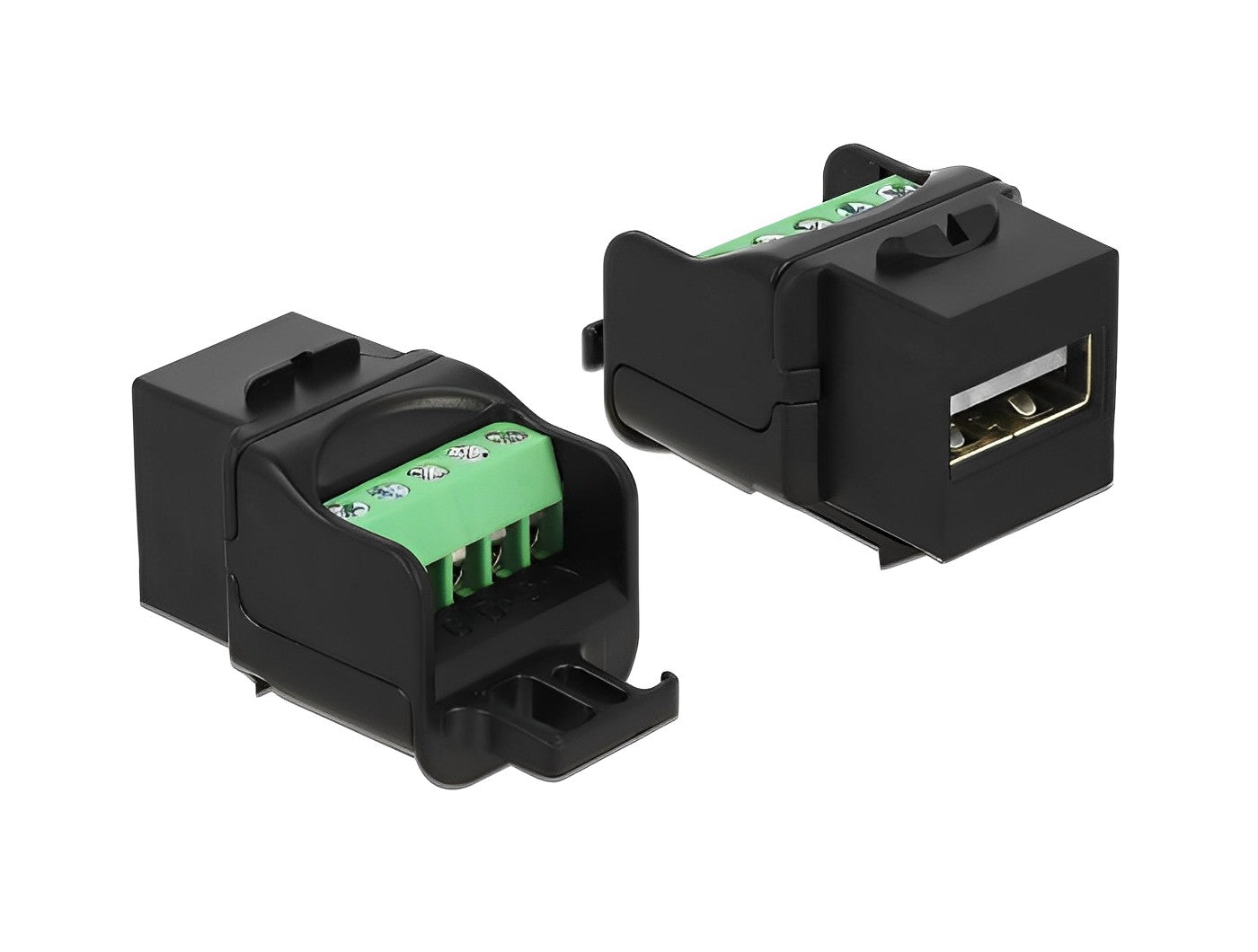 מתאם קיסטון USB-A 2.0 לטרמינל בלוק בחיבור הברגה - delock.israel