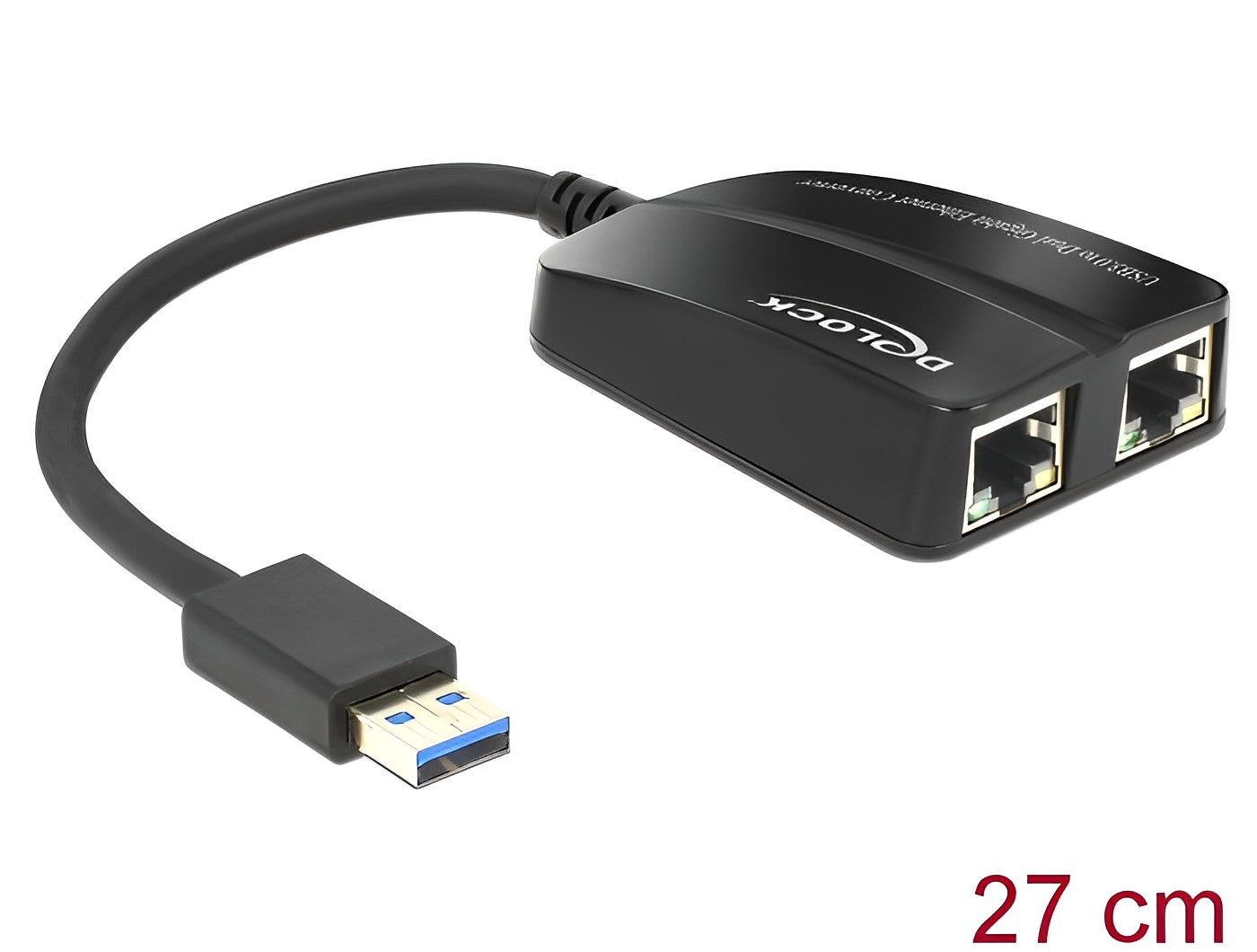 מתאם/מתג רשת USB 3.0 ל- 2 שקעים RJ45 Gigabit 10/100/1000 - delock.israel