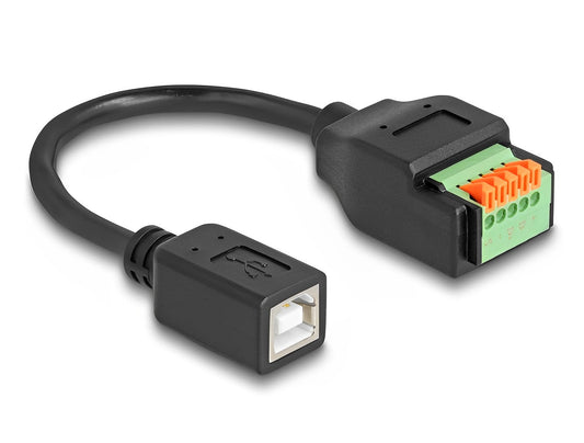 טרמינל בלוק בחיבור לחיצה על כבל 15 ס"מ לשקע USB-B 2.0 - delock.israel