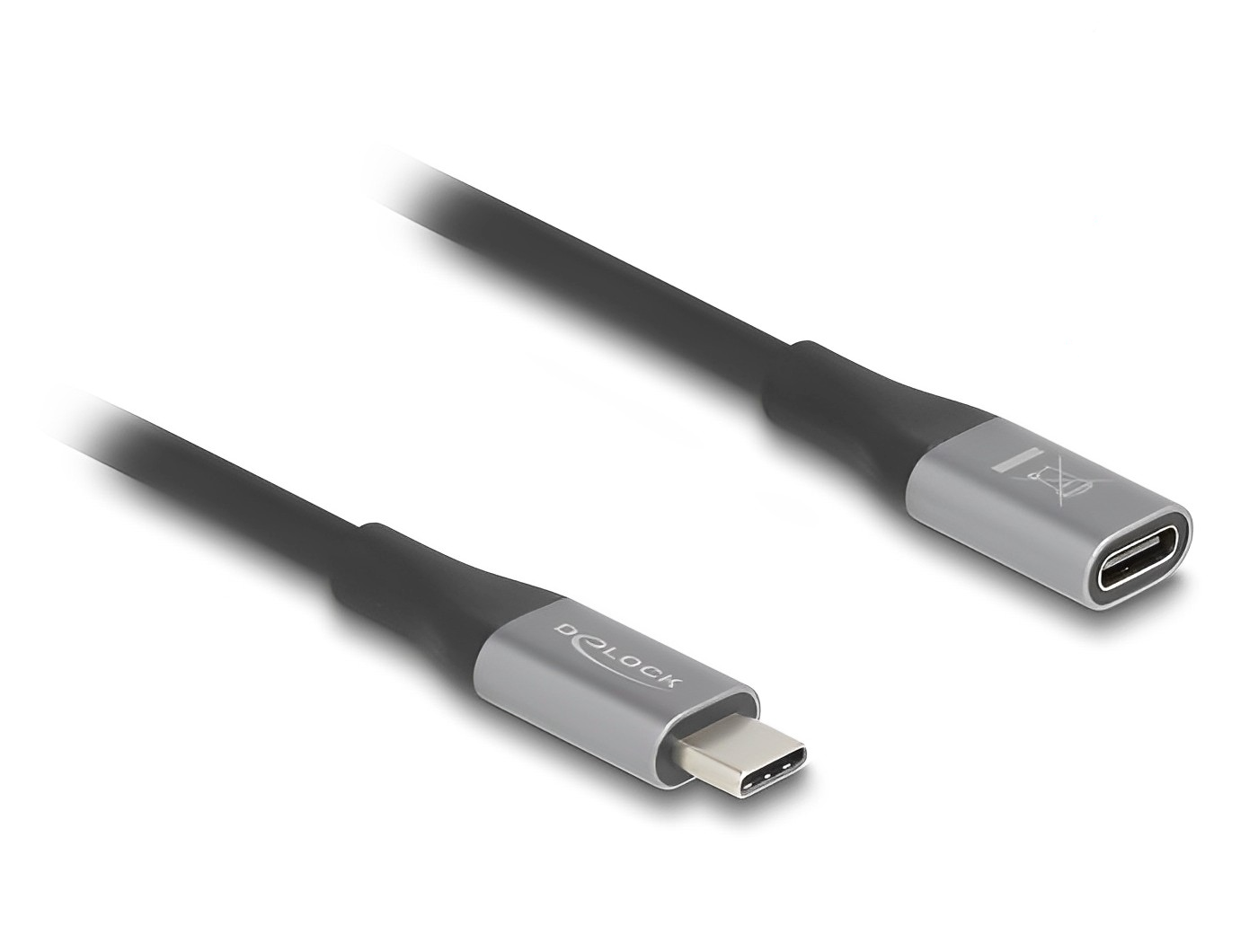 כבל USB-C מבית DELOCK גרמניה מאפשר להאריך חיבור USB-C של מכשירים שונים כגון סמארטפונים, מסכים, תחנות עגינה וכוננים חיצוניים