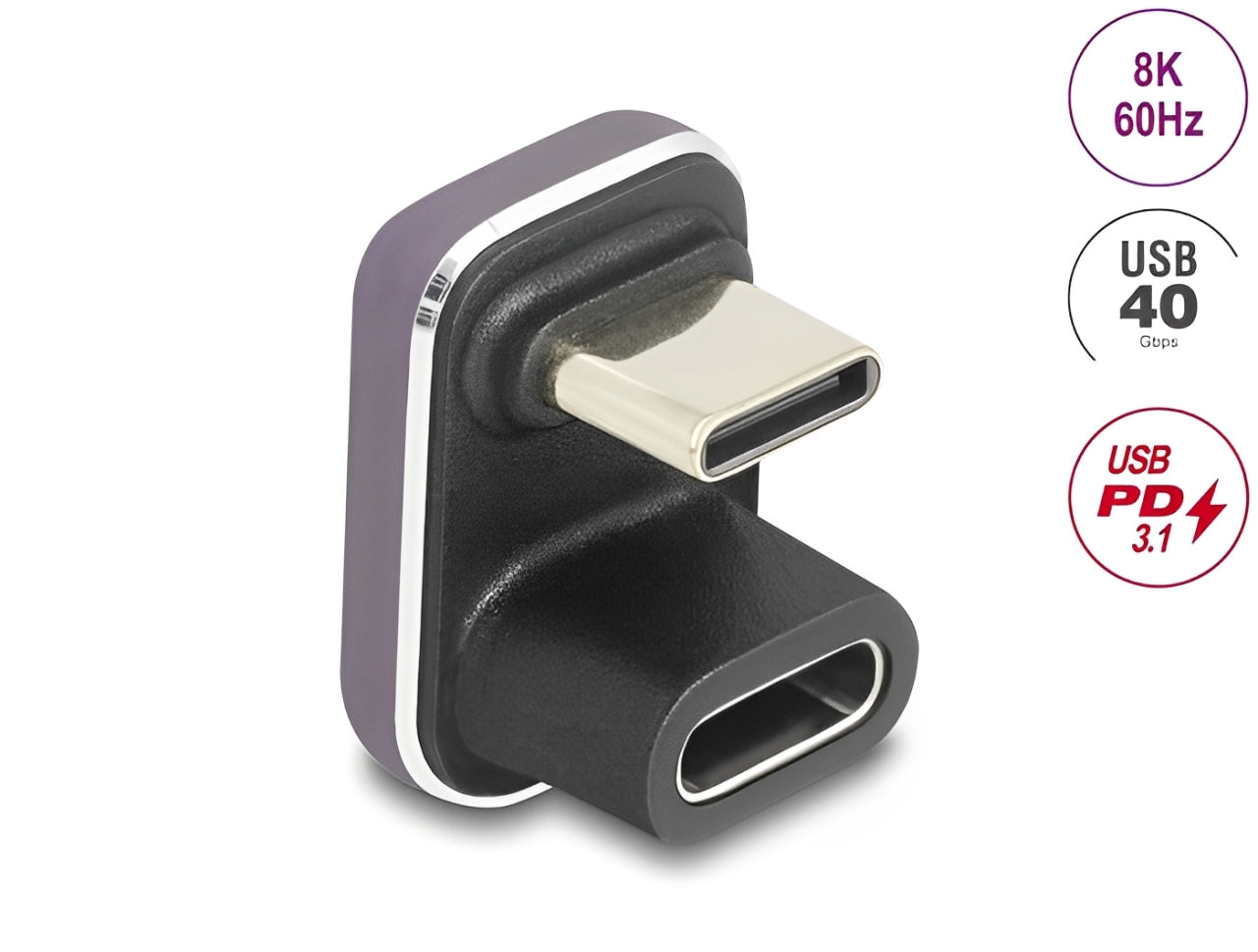 המתאם USB-C מבית Delock גרמניה עם עיצוב U-Shape מספק פתרון חדשני ונוח לחיבור מכשירים עם USB-C כגון סמארטפונים, טאבלטים ומחשבים ניידים