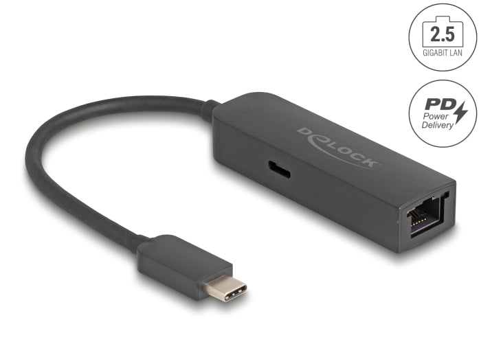 Delock USB Type-C™ Adapter to 2.5 Gigabit LAN with Power Delivery 100 watt - delock.israel