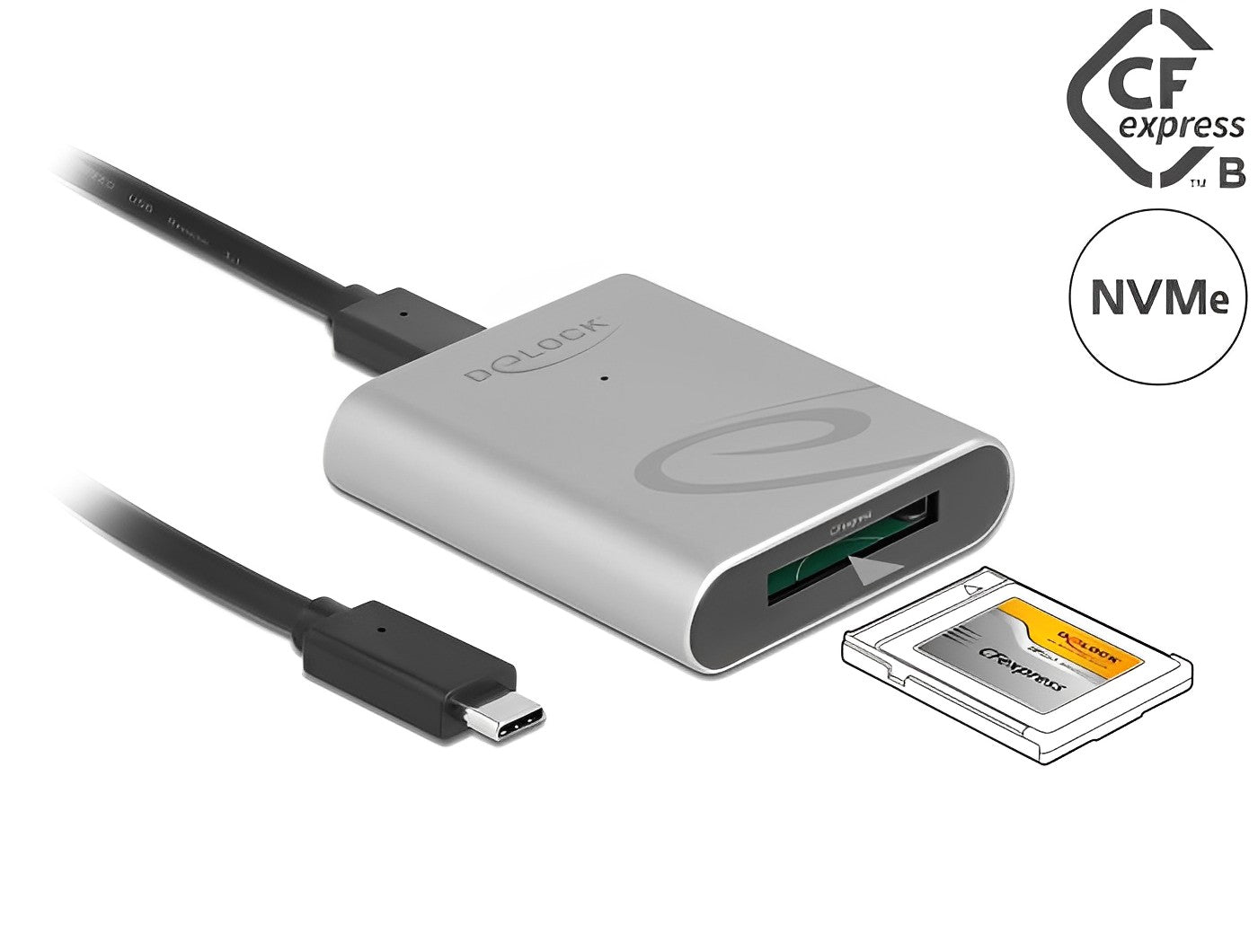 קורא כרטיסים USB-C עבור כרטיסי זיכרון CFexpress - delock.israel