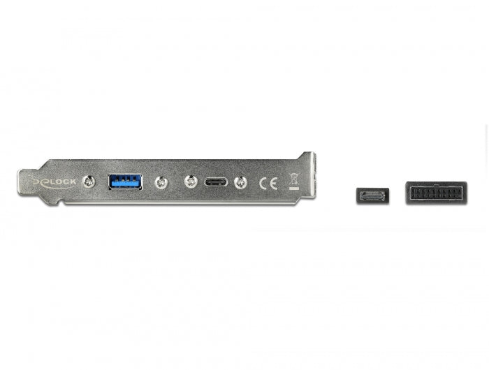 לוחית קצה USB 10Gbps מבית DELOCK גרמניה המאפשרת להוסיף למארז המחשב שתי יציאות USB-A + USB-C חיצוניות בתקן המהיר ביותר, תוך ניצול החיבורים הפנימיים של לוח האם