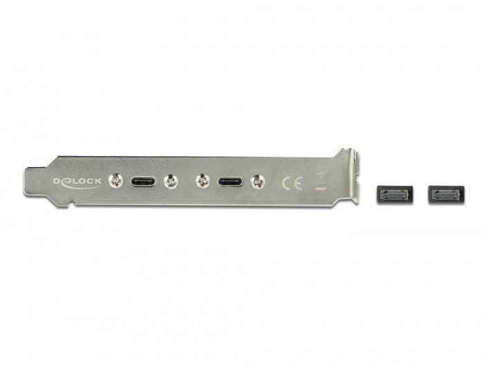 לוחית קצה USB 10Gbps מבית DELOCK גרמניה המאפשרת להוסיף למארז המחשב שתי יציאות USB Type-C חיצוניות בתקן המהיר ביותר, תוך ניצול החיבורים הפנימיים של לוח האם