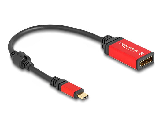 מתאם תצוגה USB-C Red metal לחיבור מסך DisplayPort 8K 30 Hz תומך HDR - delock.israel