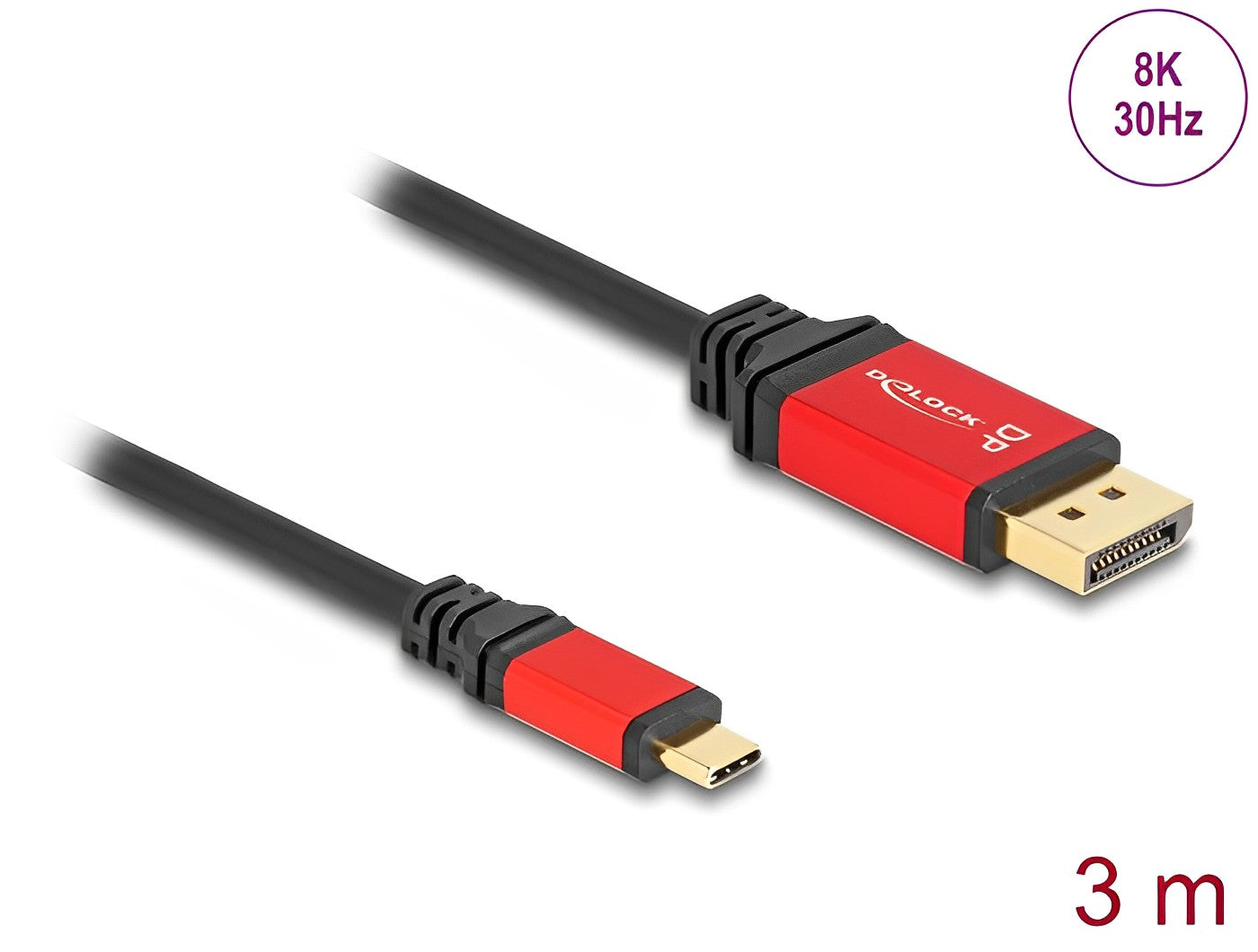 כבל תצוגה USB-C לחיבור מסך DisplayPort 8K ז/ז תומך 30 הרץ - delock.israel