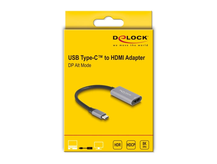 Delock USB Type-C™ Adapter to HDMI (DP Alt Mode) 8K with HDR function aluminium-_delock.israel