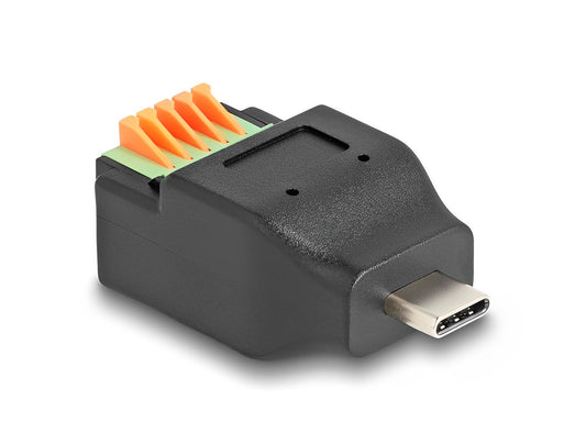 טרמינל בלוק בחיבור לחיצה לתקע USB-C 2.0 - delock.israel