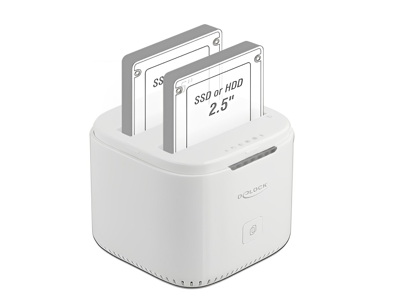 תחנת עגינה USB 3.2 Type-C עבור 2 כונני SATA HDD/SSD 2.5″ עם פונקציית שכפול - delock.israel