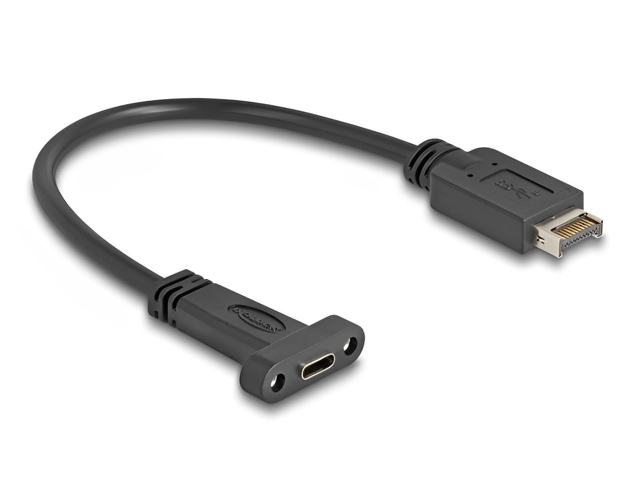 Delock USB 10 Gbps Cable USB Type-E Key A 20 pin male to USB Type-C™ female panel-mount 25 cm - delock.israel