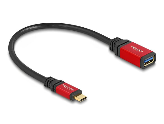 מתאם USB 10Gbps על כבל 15 ס"מ תקע USB-C לשקע USB-A - delock.israel