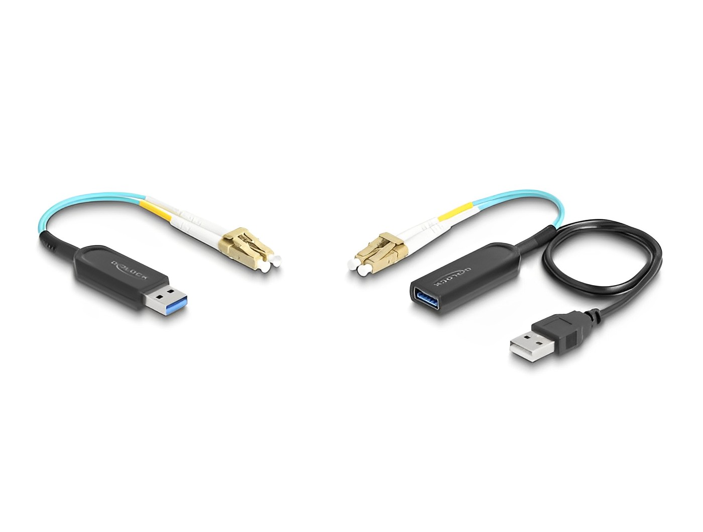 מרחיק USB 10Gbps על כבל רשת אופטי LC Duplex למרחק עד 100 מטר - delock.israel