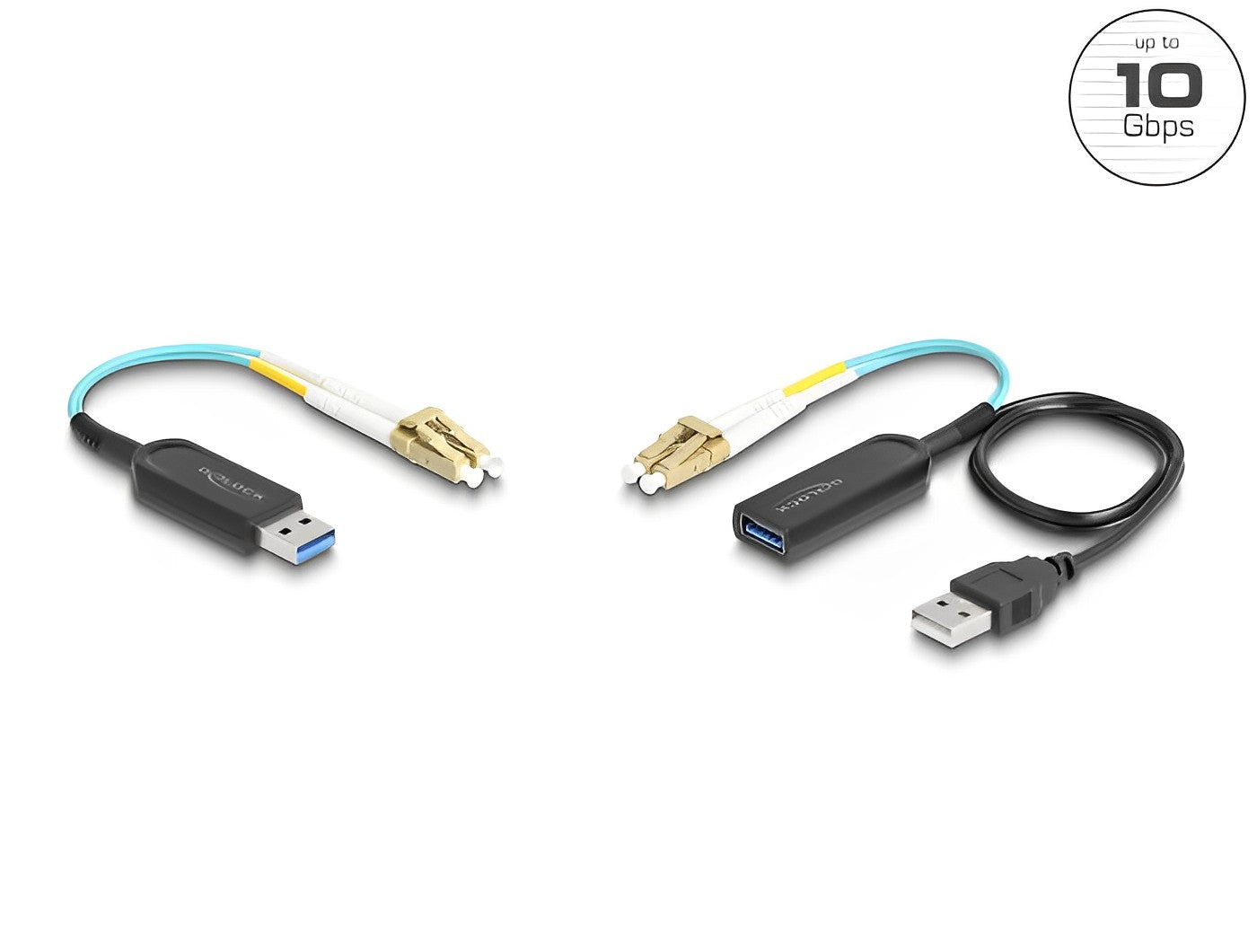 מרחיק USB 10Gbps על כבל רשת אופטי LC Duplex למרחק עד 100 מטר - delock.israel
