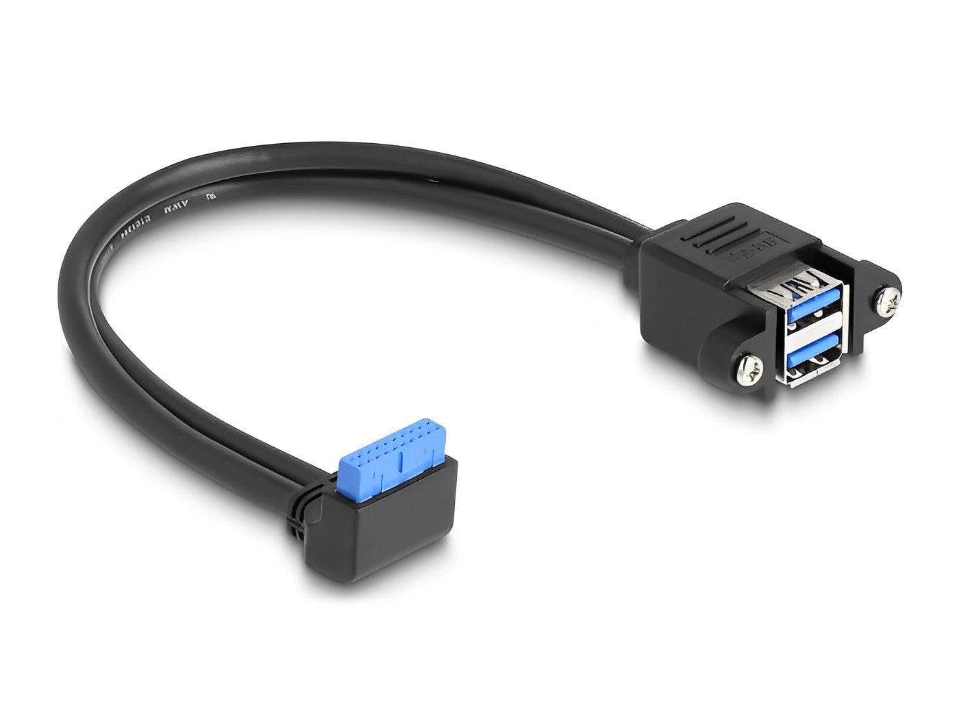 כבל USB 5Gbps להתקנה בפאנל שקע 19 פין ל- 2 שקעים USB-A - delock.israel