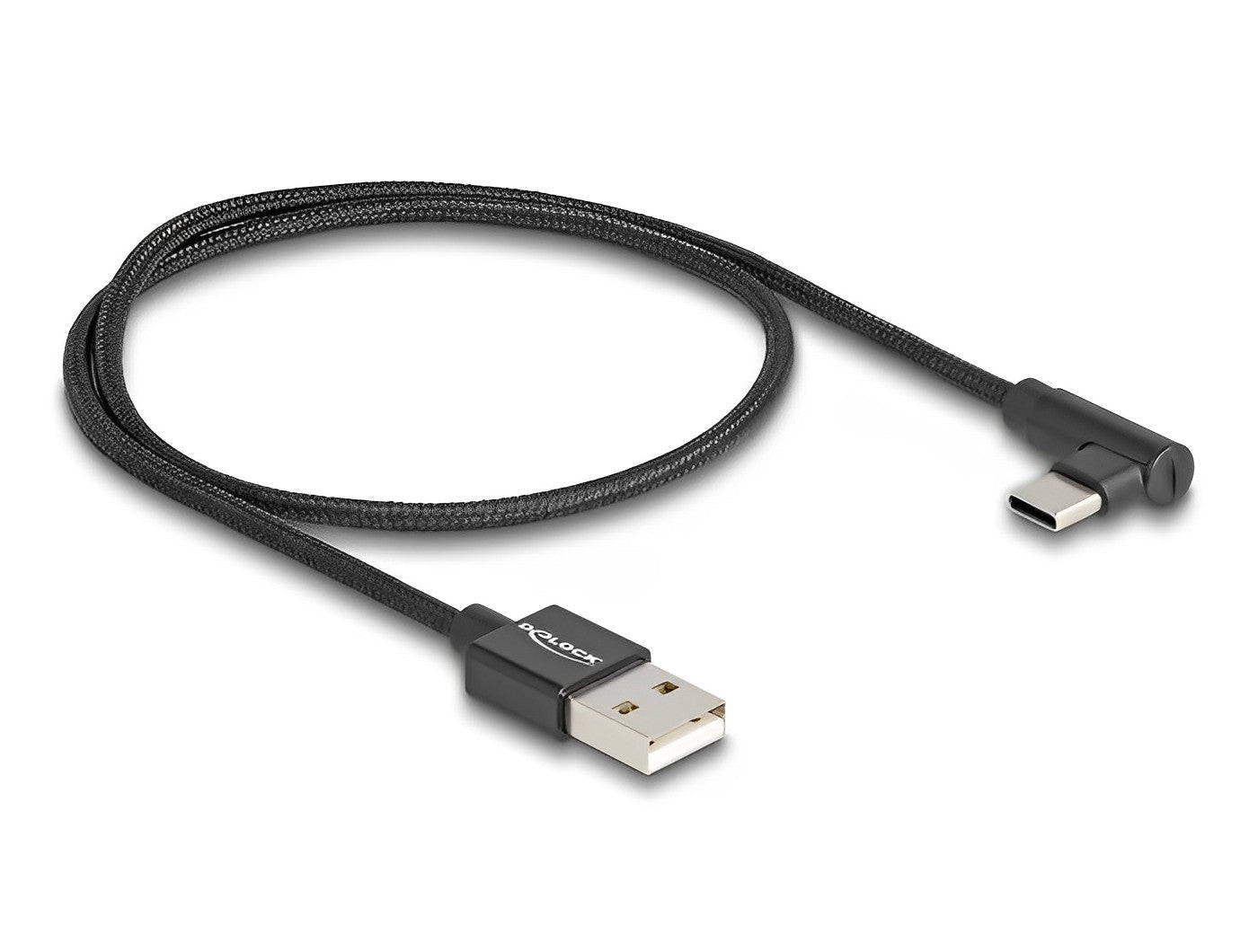 כבל USB 2.0 תקע USB-A לתקע USB-C מכופף 90° - delock.israel