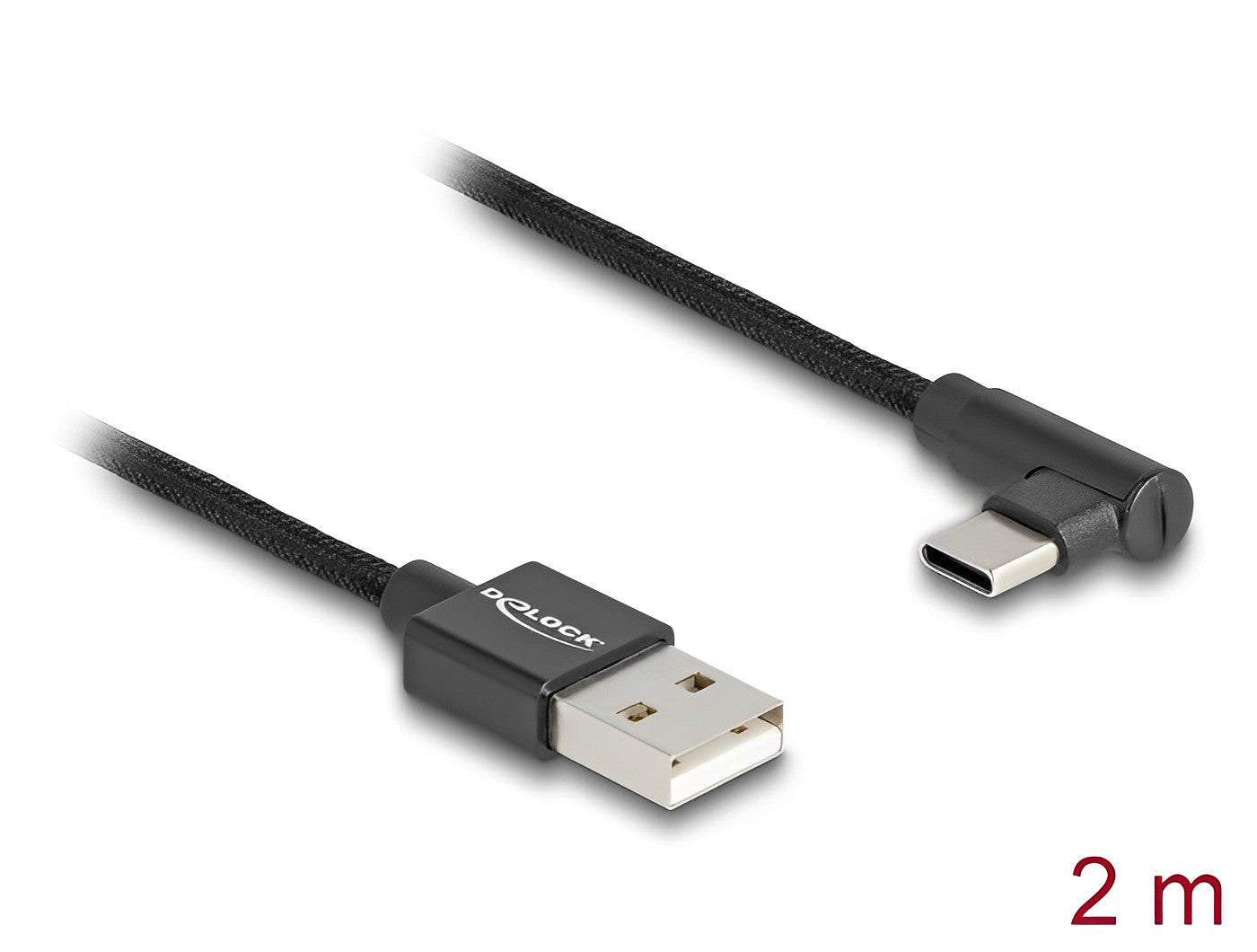כבל USB 2.0 תקע USB-A לתקע USB-C מכופף 90° - delock.israel