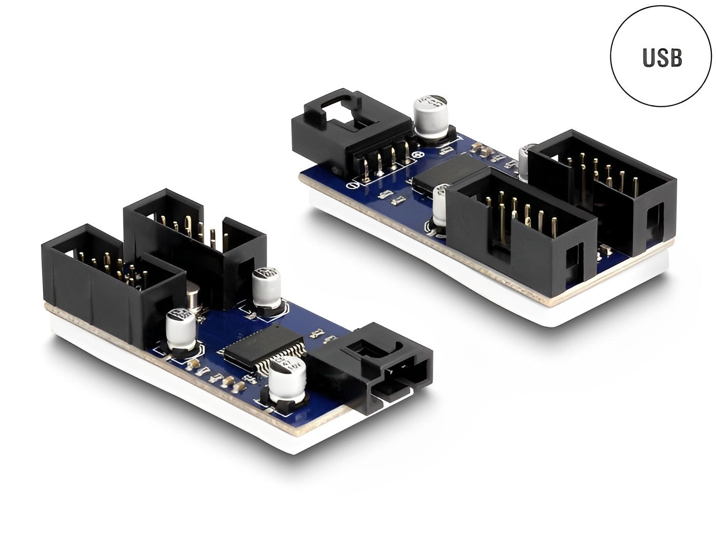 מפצל USB 2.0 pin header עם 2 יציאות 9 פין USB 2.0 זכר - delock.israel