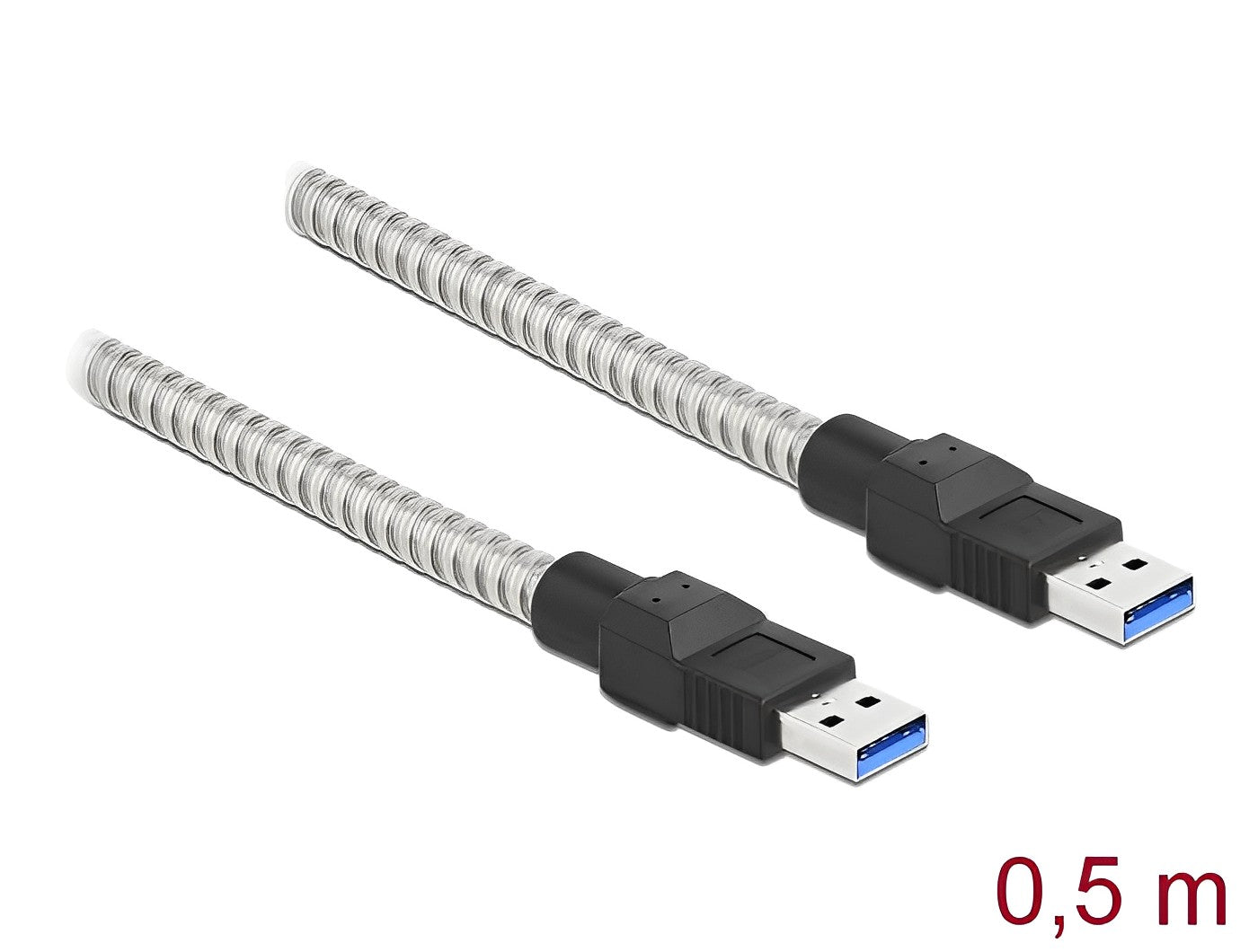 כבל USB-A 3.2 Gen 1 5Gbps תעשייתי מצופה מתכת ז/ז - delock.israel