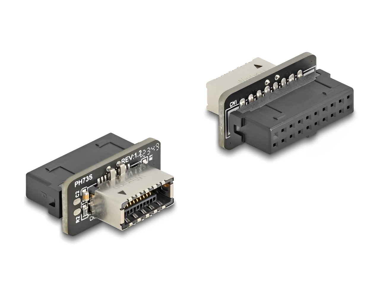 מתאם USB 5Gbps מבית DELOCK גרמניה ממיר מחבר פנימי מסוג USB Pin Header (נקבה) ליציאת USB פנימית מסוג Type-E Key A (נקבה)