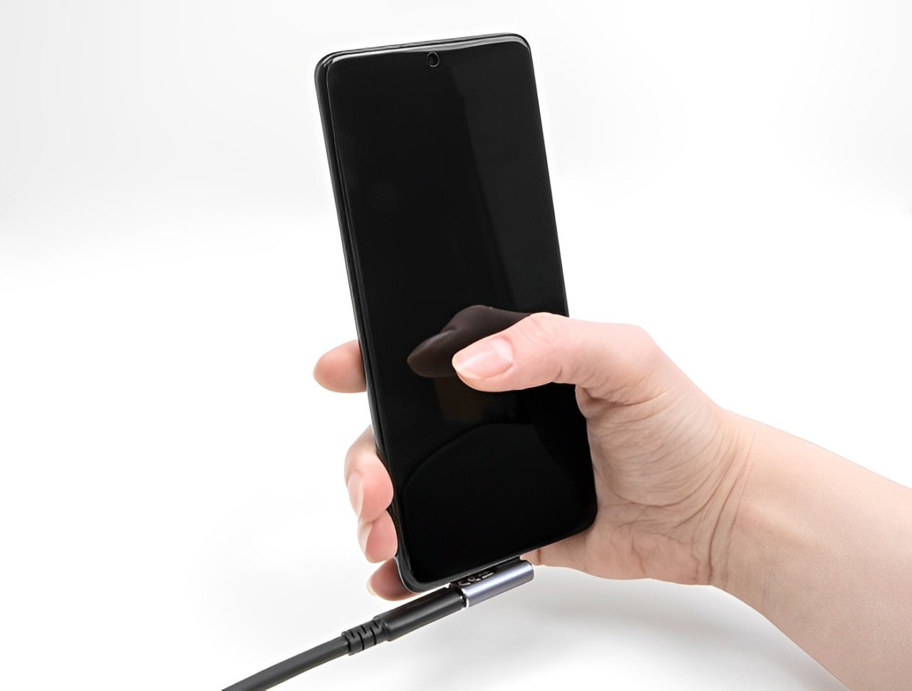 מתאם USB-C 40 Gbps 8K 60 Hz ז/נ מכופף 90° תומך PD 3.1 240 W - delock.israel