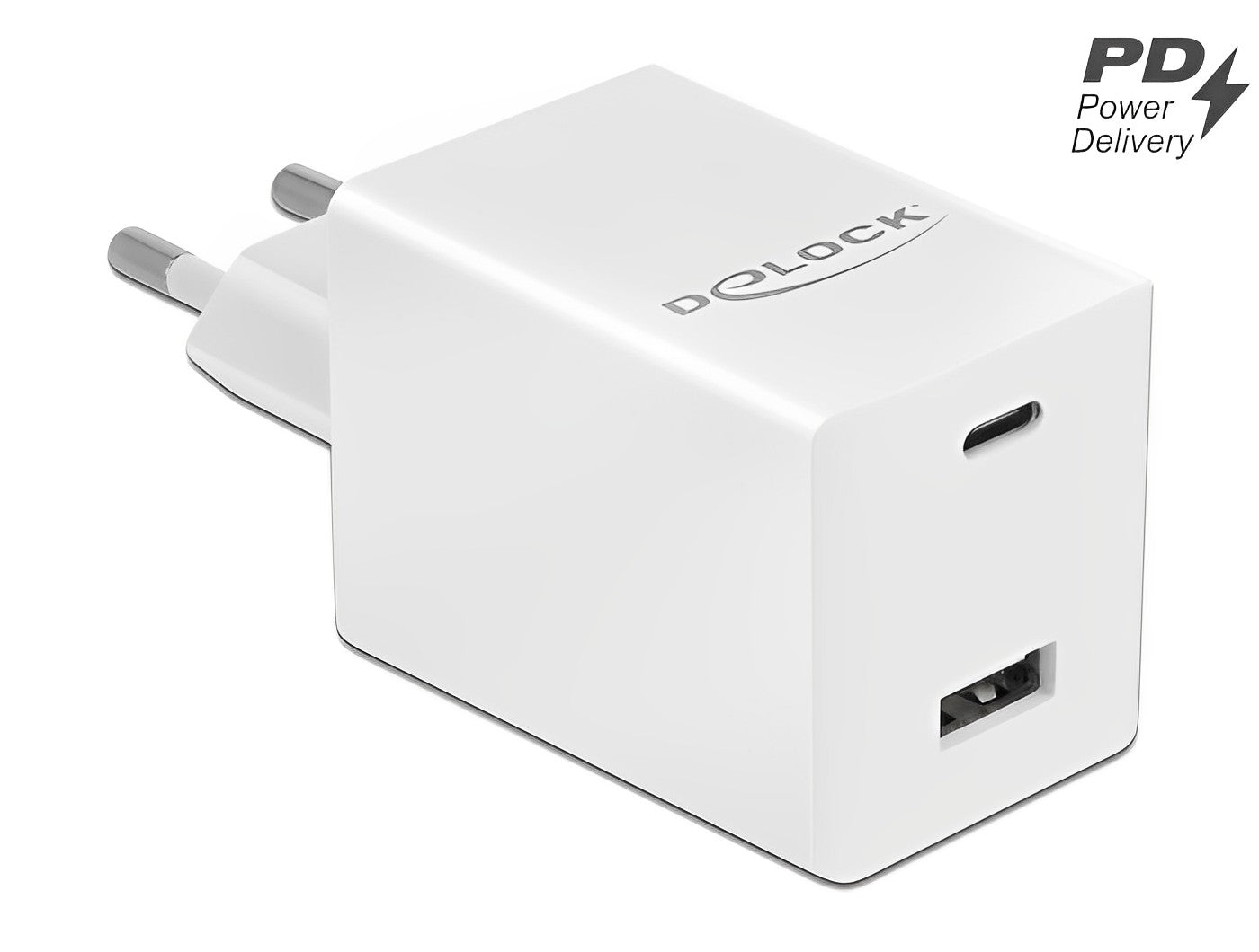 מטען קיר מהיר כפול USB-C/A PD 3.0 48W - delock.israel