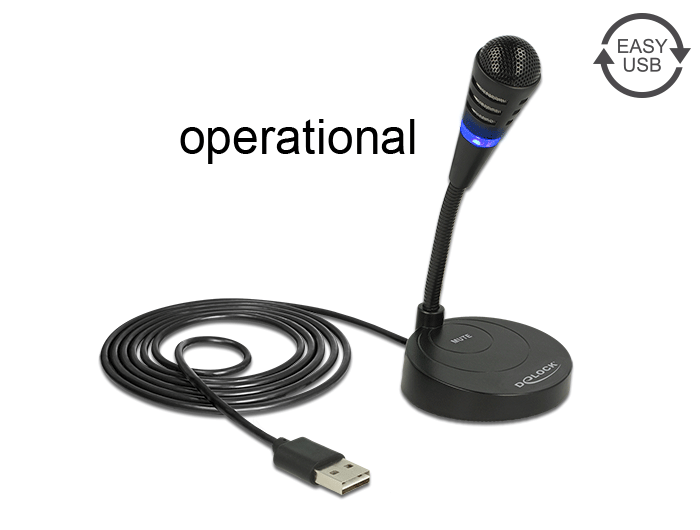מיקרופון סטנד USB עם לחצן השתקה - delock.israel