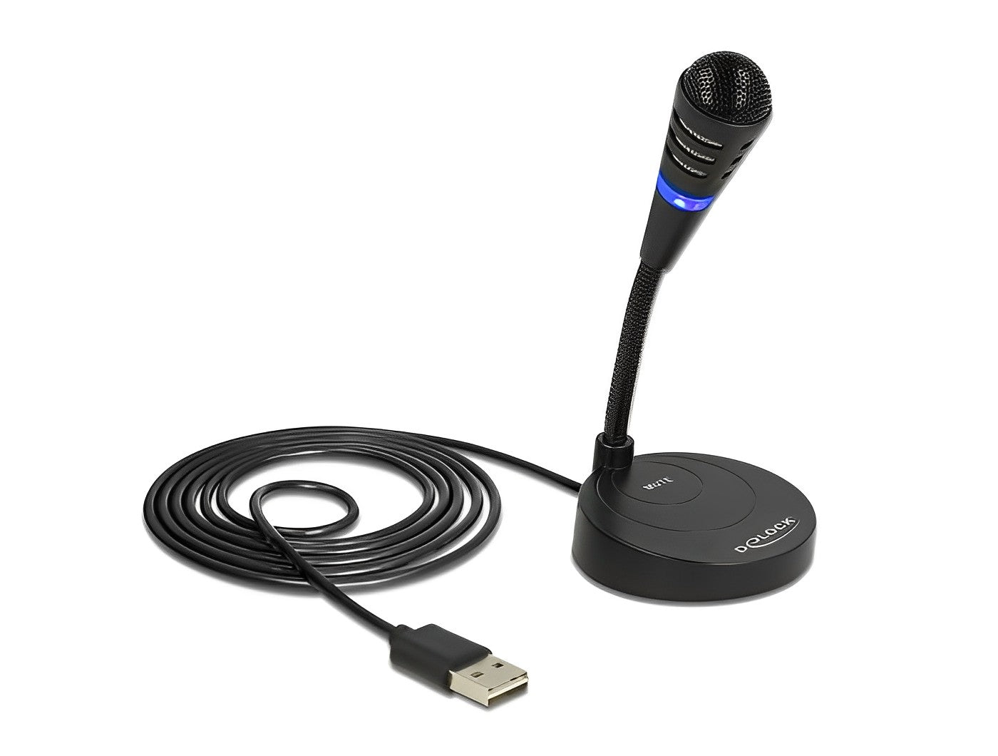 מיקרופון סטנד USB עם לחצן השתקה - delock.israel
