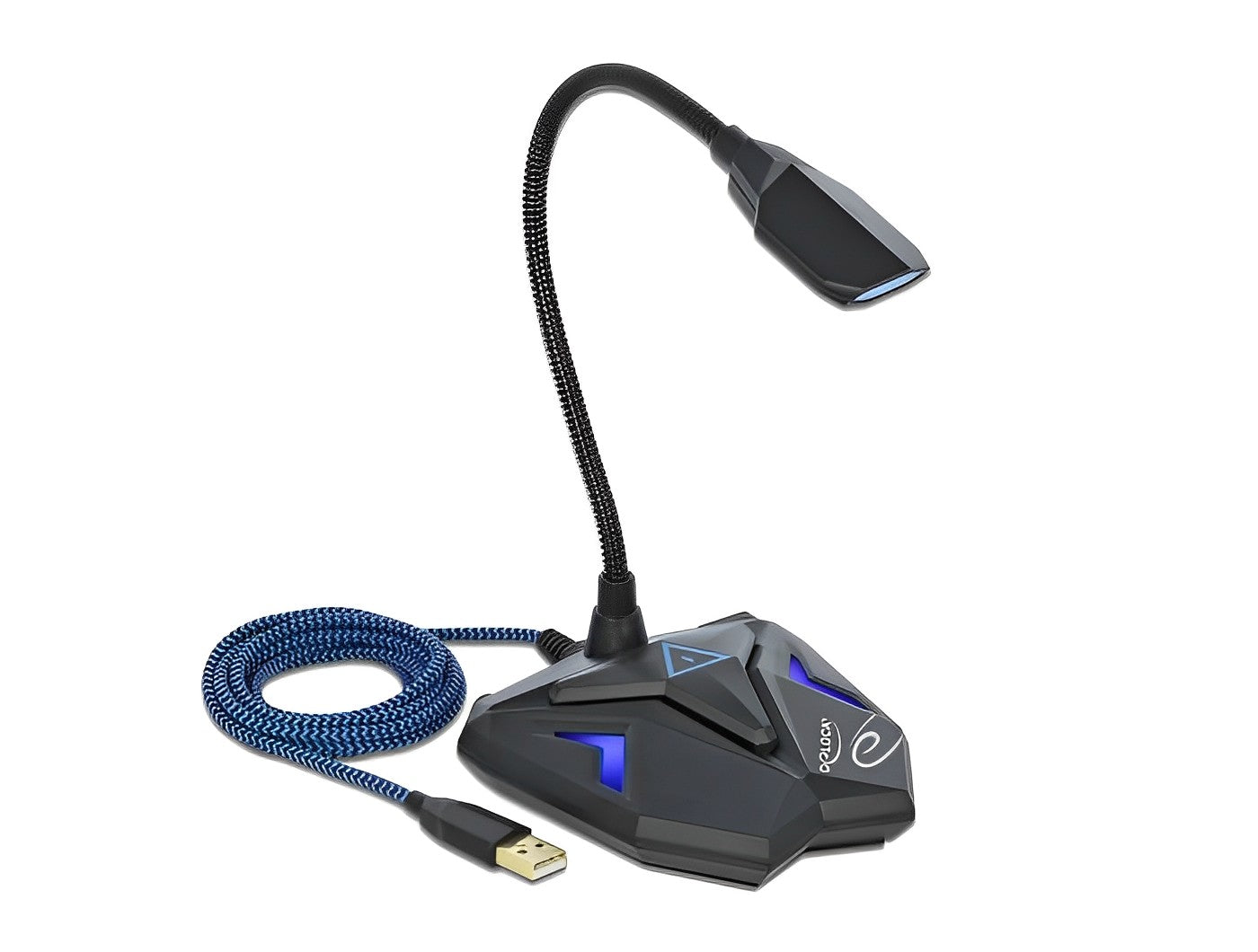 מיקרופון גיימינג USB עם לחצן השתקה ותאורת לד - delock.israel