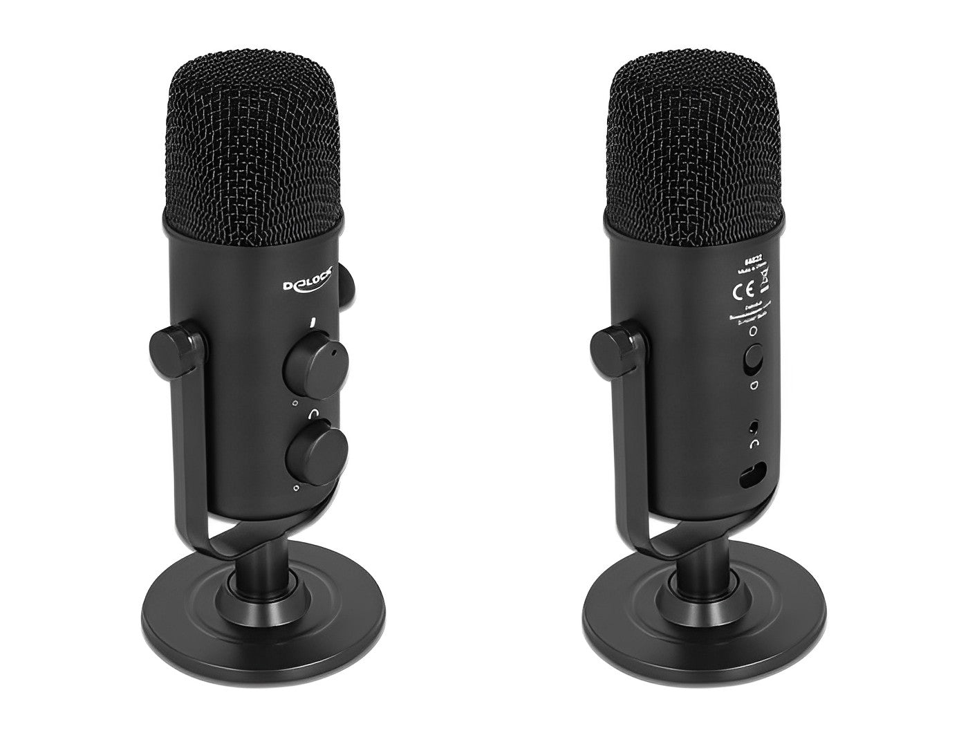 מיקרופון Dual Capsule USB עם בקרת עוצמת קול + שקע אוזניות PL 3.5 - delock.israel