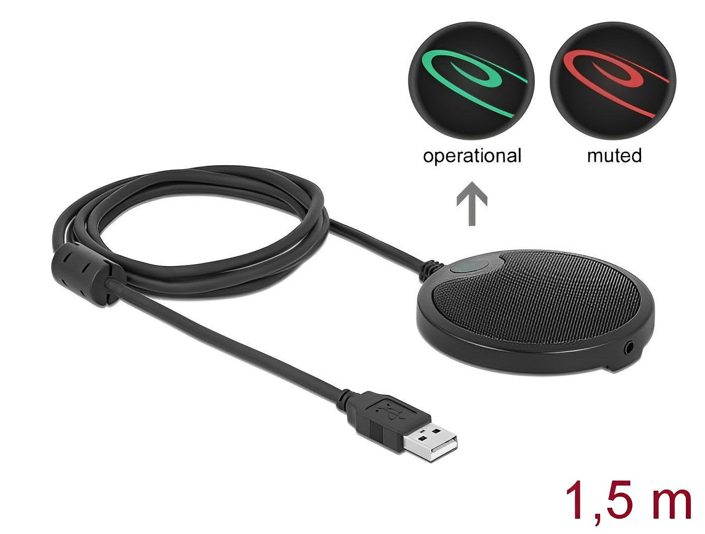 מיקרופון קונדנסר USB מקצועי לחדר ישיבות עם קליטה 360 מעלות - delock.israel