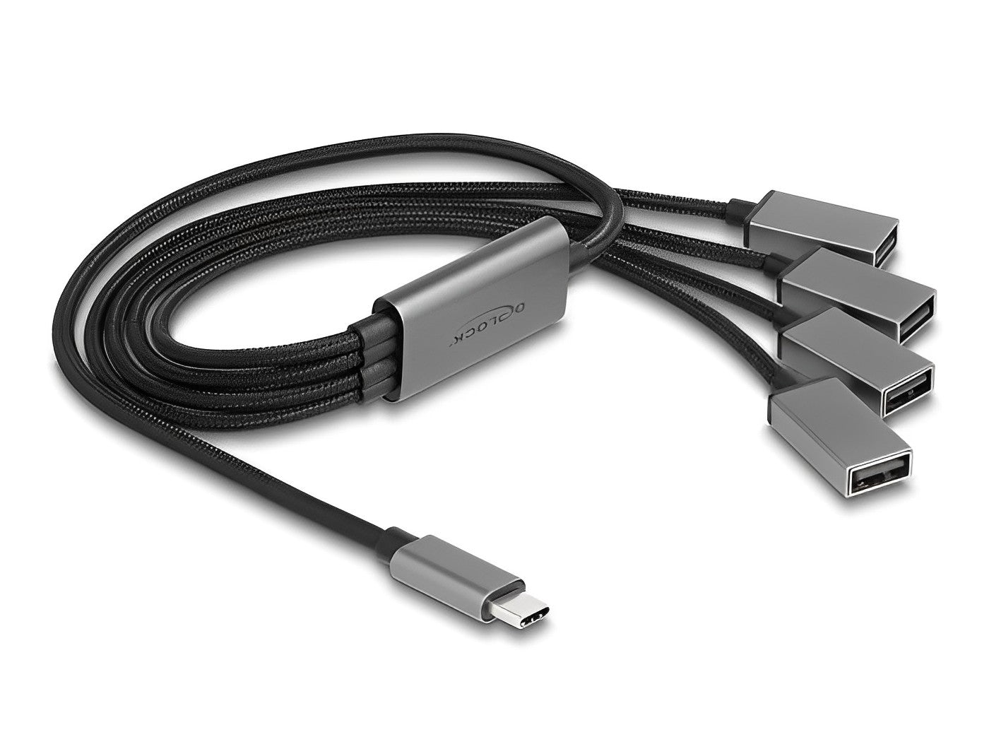מפצל USB-C 2.0 על כבל עם 4 יציאות USB-A - delock.israel