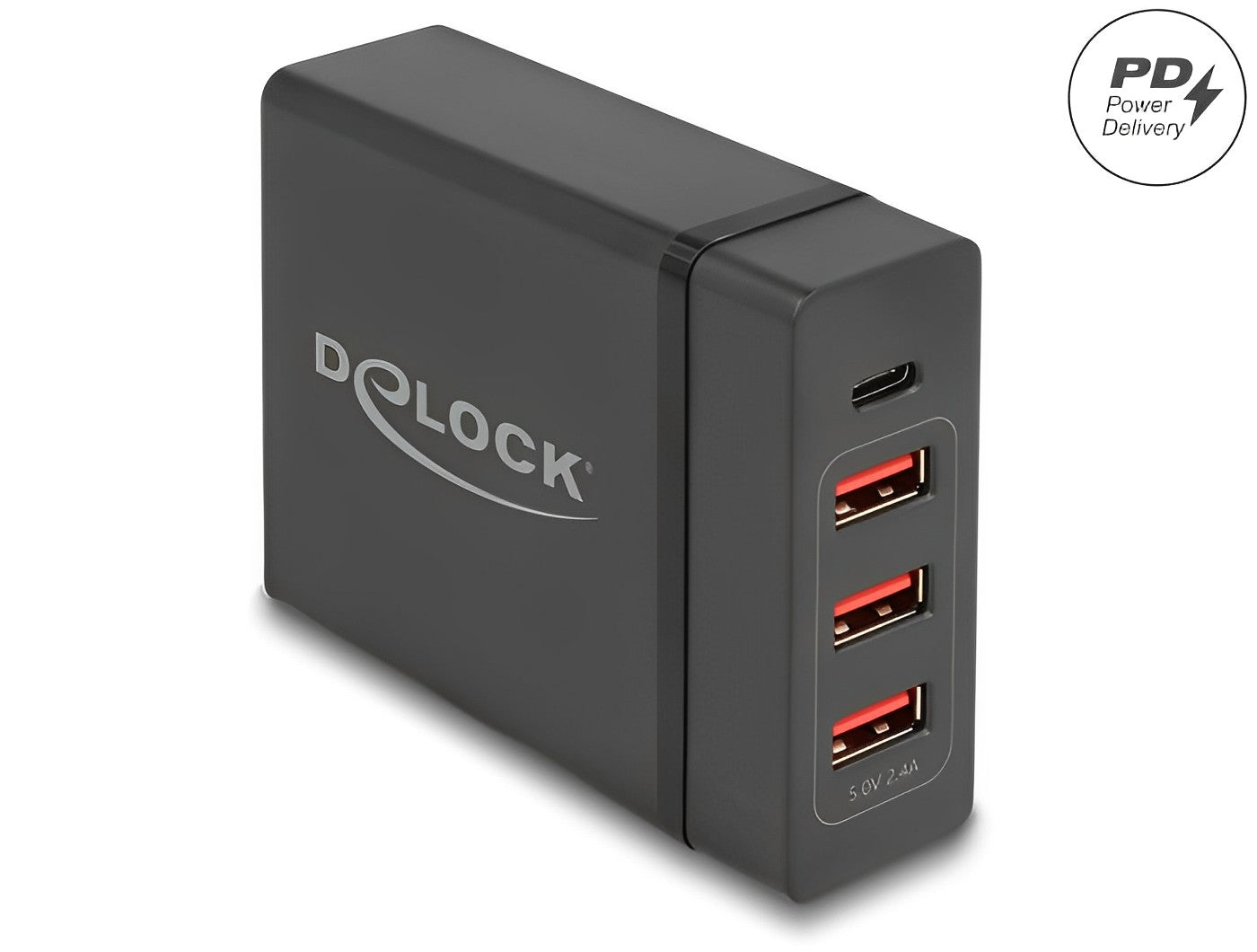 מטען קיר מהיר למחשב נייד USB-C PD 3.0 60W + 12W - delock.israel
