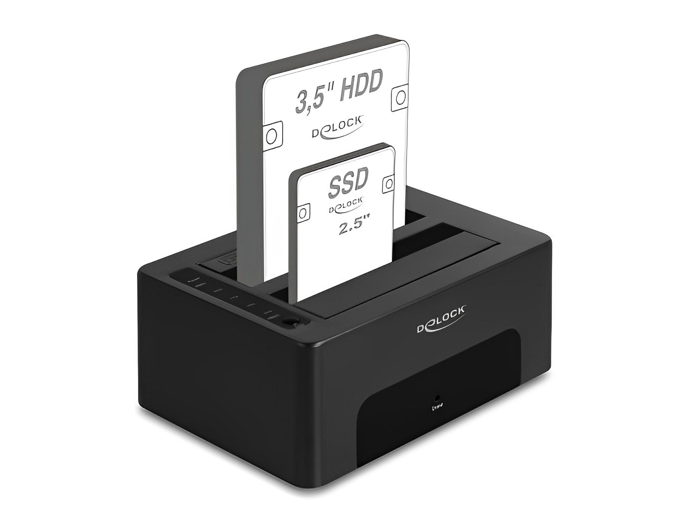 תחנת עגינה USB 5Gbps עבור 2 כונני SATA HDD/SSD 2.5″/ 3.5″ עם פונקציית שכפול ומחיקה - delock.israel