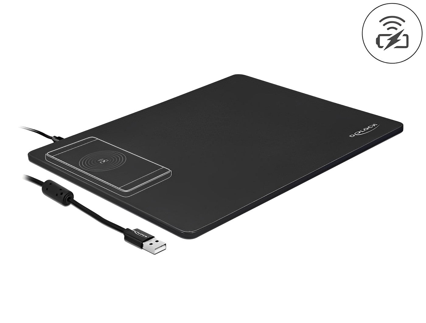 משטח עכבר USB עם מעטן אלחוטי - delock.israel