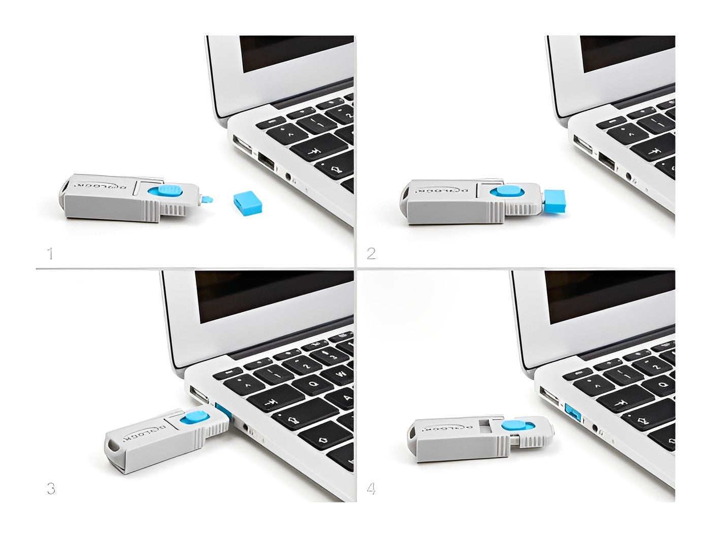 חוסם ונועל שקע USB-A סט 5 יח + כלי נעילה - delock.israel