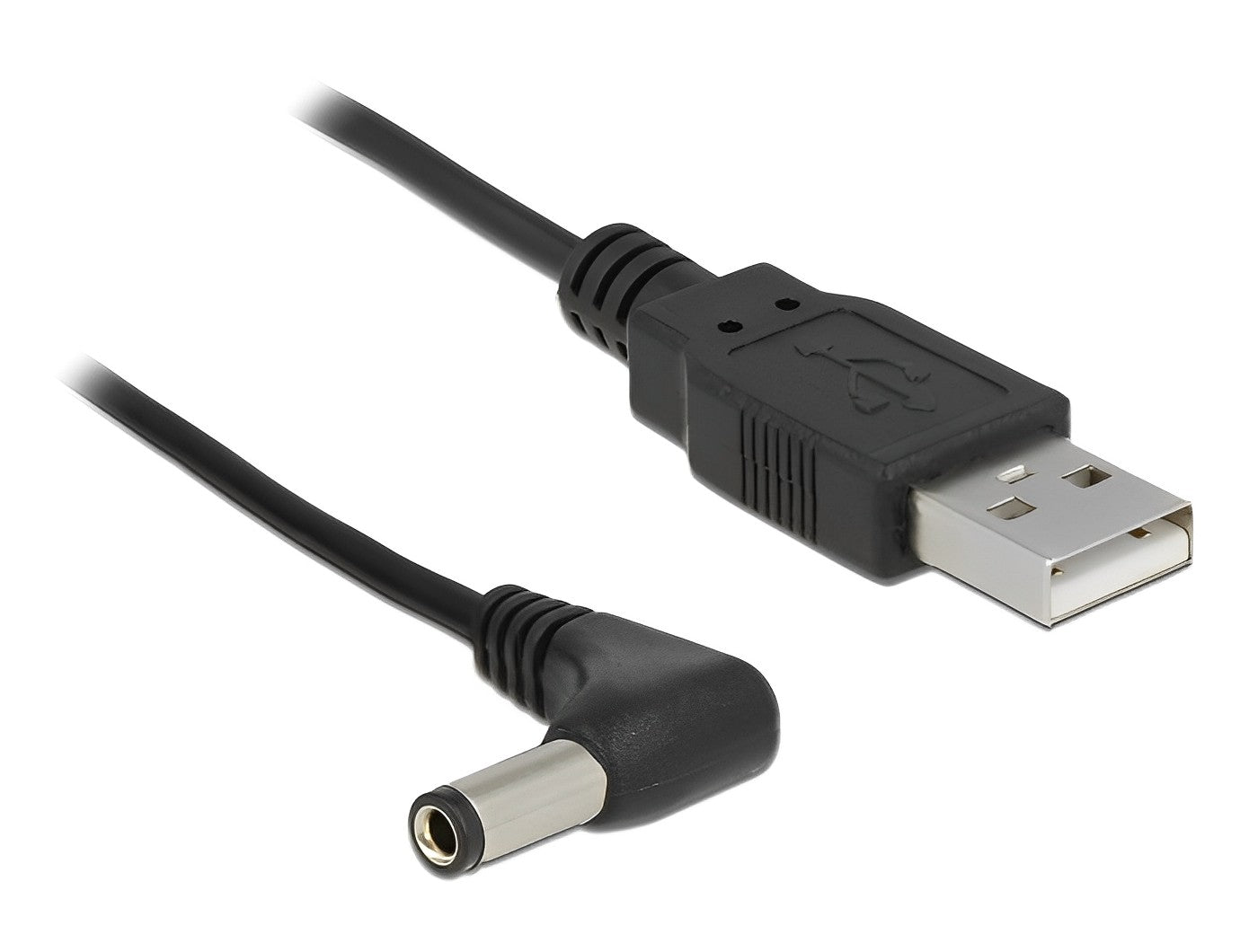 כבל חשמל תקע USB-A לתקע DC 5.5x2.5 בזווית 90° אורך 1.5 מטר - delock.israel