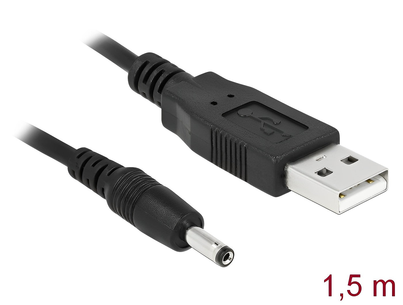 כבל חשמל תקע USB-A לתקע DC 3.5x1.35 אורך 1.5 מטר - delock.israel