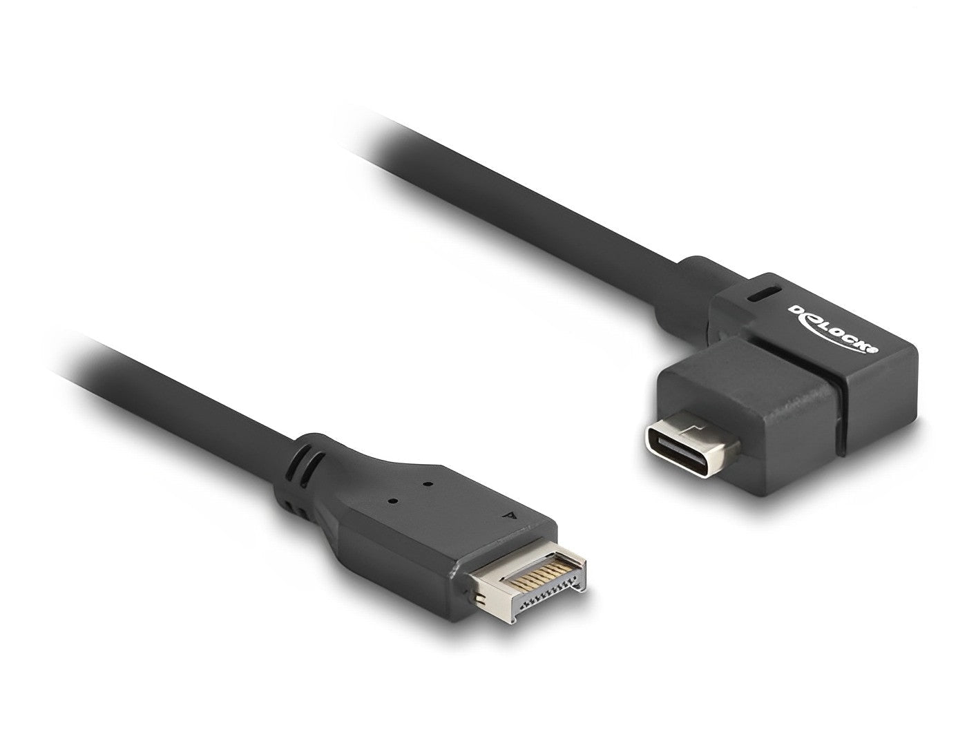 כבל USB 10Gbps מבית DELOCK גרמניה מאפשר חיבור לשקע ה-USB Type-E Key A הקיים על לוח אם או על כרטיס PCI Express, ומאפשר חיבור ל-USB Type-C