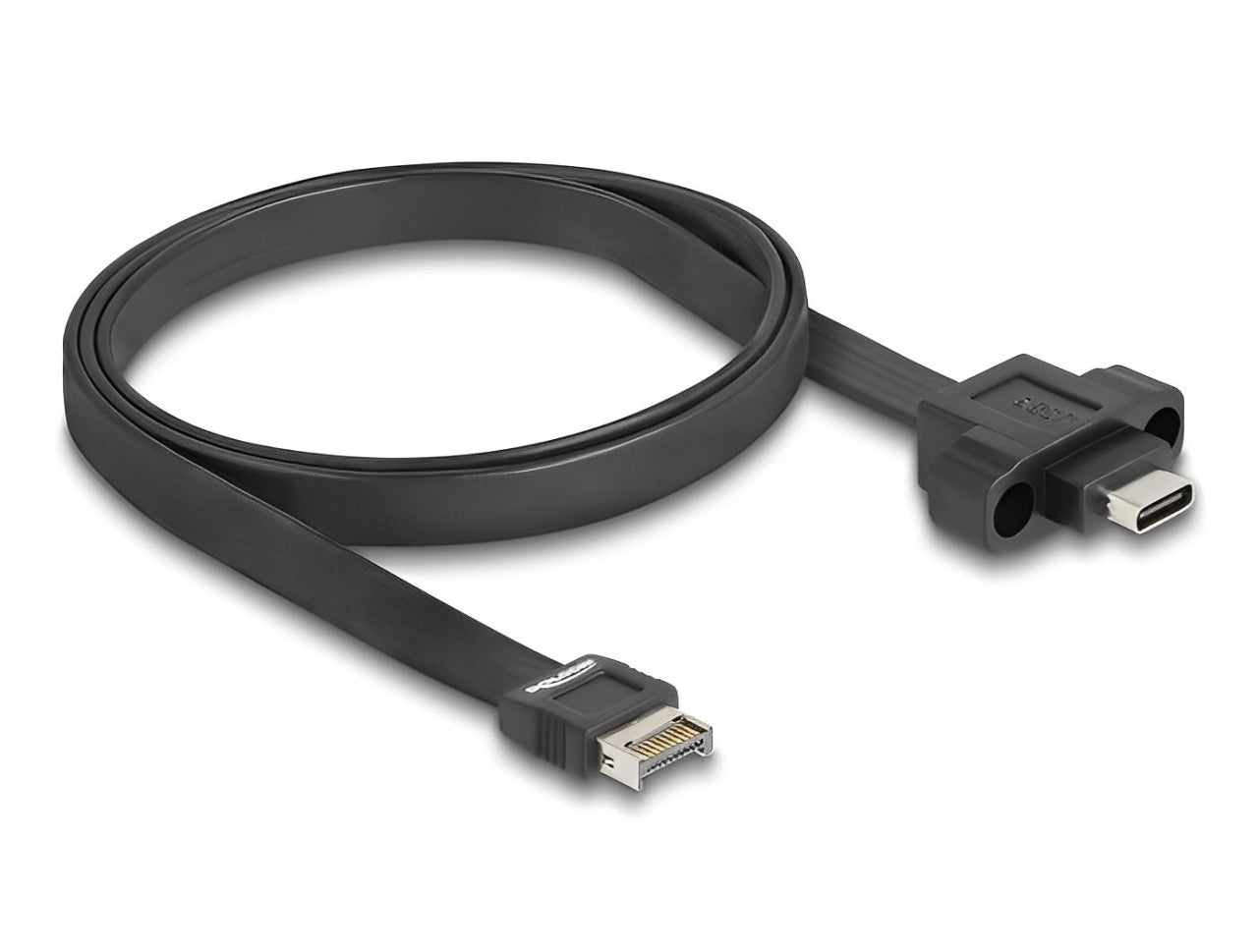 Delock USB 10 Gbps Flat Cable Type-E Key A 20 pin male to USB Type-C™ female panel-mount 75 cm - delock.israel