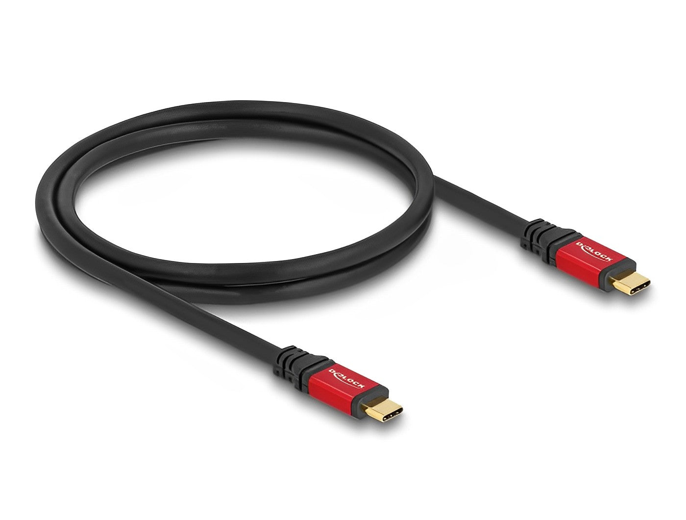 כבל טעינה ונתונים USB-C 5Gbps Red metal ז/ז תומך PD 3.0 100W צ'יפ E-Marker - delock.israel
