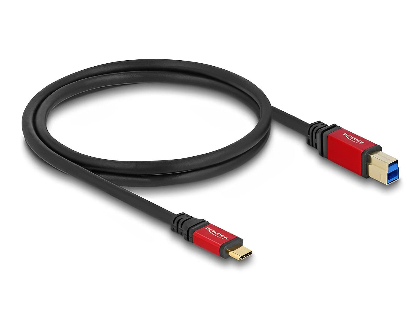 כבל USB 5Gbps Red metal תקע USB-C לתקע USB-B - delock.israel