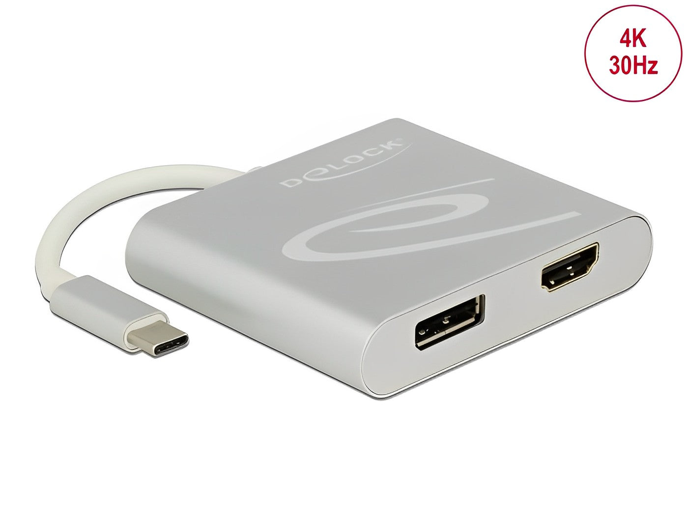 ספליטר USB-C 4K ל- 2 מסכים HDMI + DisplayPort MST - delock.israel