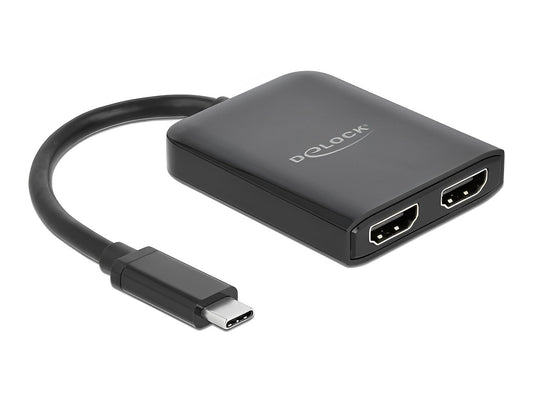 ספליטר USB-C 4K ל- 2 מסכים HDMI MST/ VXP תומך HDR - delock.israel