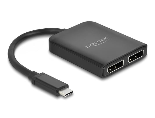 ספליטר USB-C 4K ל- 2 מסכים DisplayPort MST / VXP תומך HDR - delock.israel