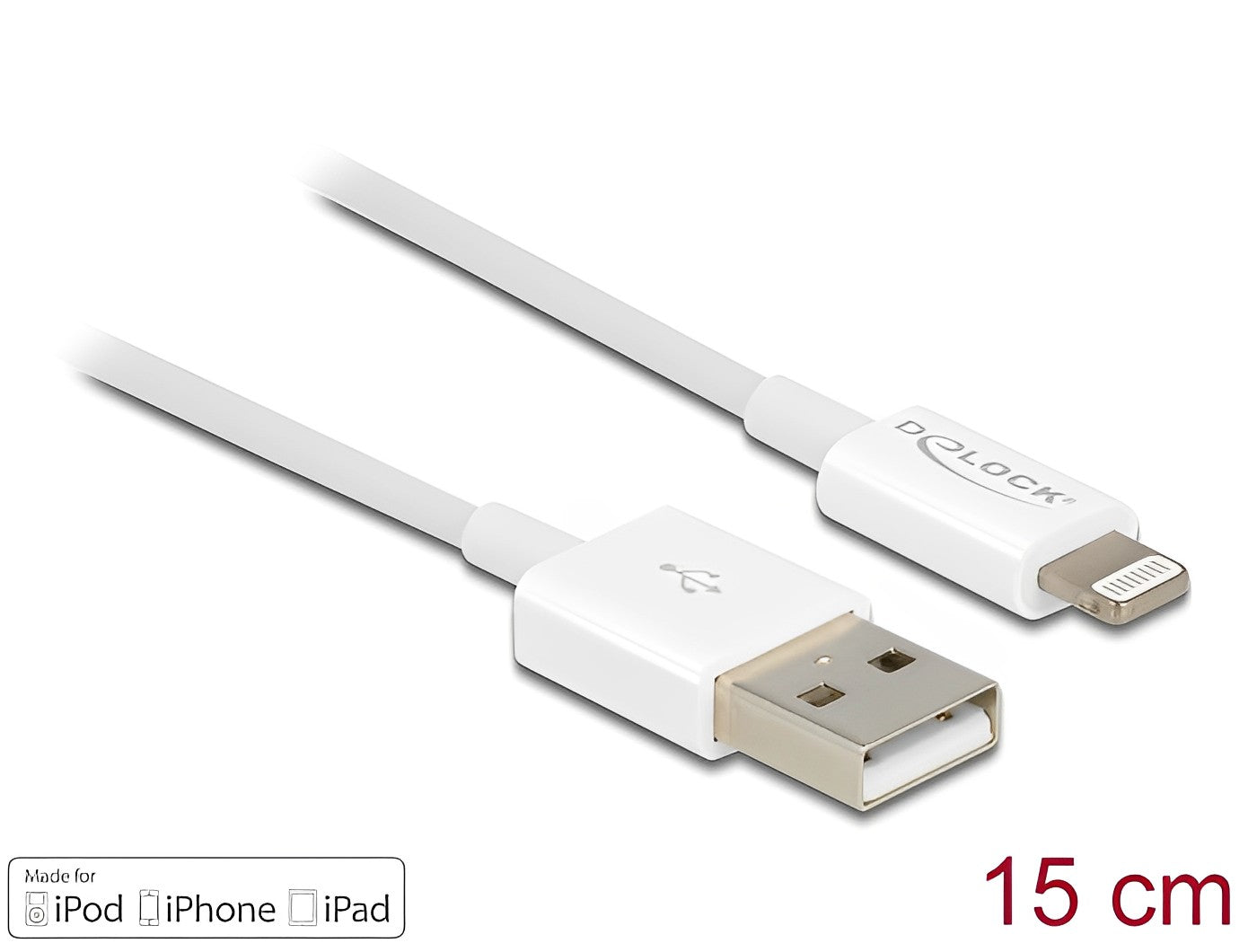 כבל טעינה ונתונים תקע USB-A לתקע Lightning MFi - delock.israel