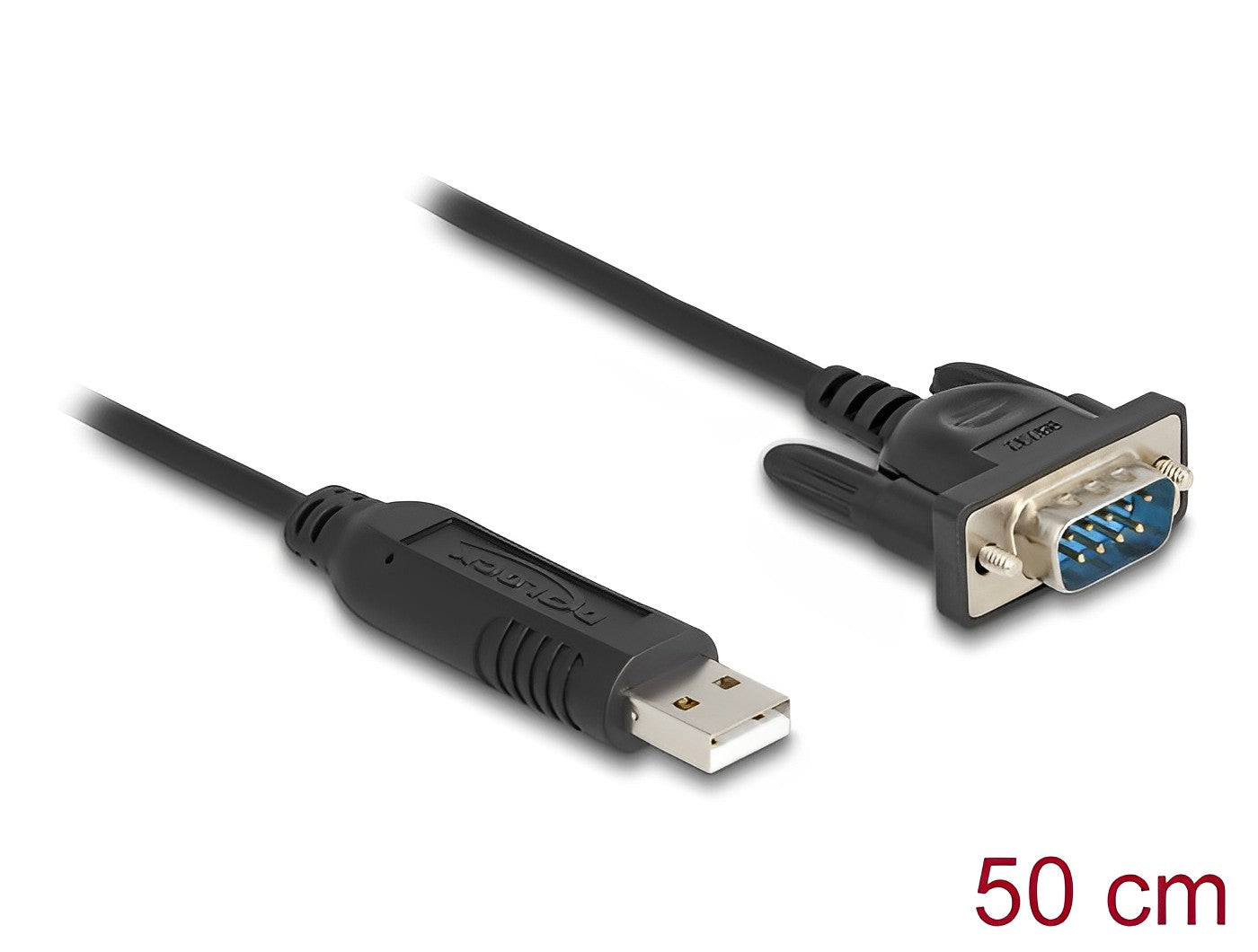 ממיר USB לתקע DB9 Serial RS-232 compact צ'יפ FTDI אורך 50 ס"מ - delock.israel